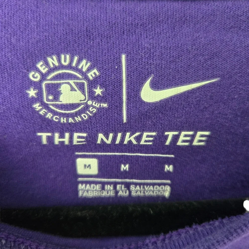 Nike Colorado Rockies Womens Long Sleeve‎ T-Shirt Purple Camo Swoosh MLB Medium